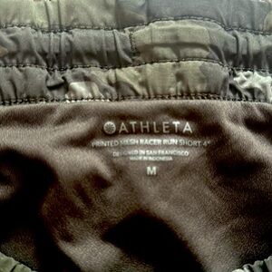 Athleta Mesh Racer Short 4" Black Camo Women's. No rips or stains.